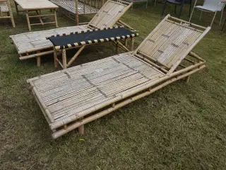 2 stk Bambus solsenge med bord