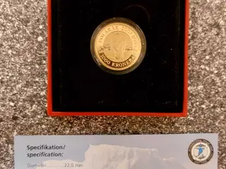 Polarmønt 1000kr guld, isbjørn dk's billigste 