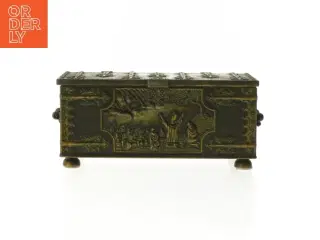Dekorativ metalæske (str. 19x9,5 cm)