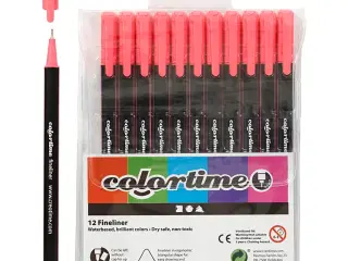 Colortime Fineliner Tusch, streg 0,6-0,7 mm, pink, 12stk./ 1 pk.