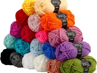 Fantasia Polyacrylgarn, L: 35 M, Maxi, ass. farver, 20x50g/ 1 pk.