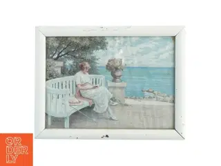 Vintage tryk af Paul Fisher-maleri i ramme (str. 28x21 cm)