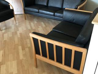 3 Pers. Sofa og 2 pers. Lædersofaer og lænestol
