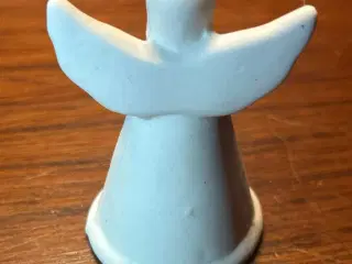 Hvid uglaceret porcelænsengel