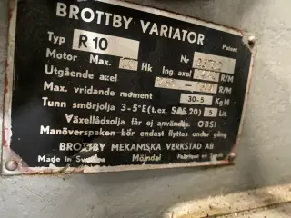 Brottby variator pumpe