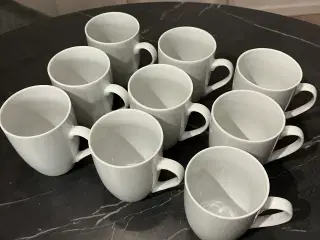 10 kaffekopper i porcelæn