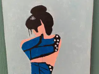 Akrylmaleri 30x30, Geisha.
