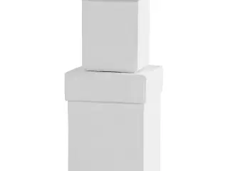 Firkantede æsker, H: 7+9 cm, str. 4,5+6 cm, hvid, 2stk./ 1 sæt