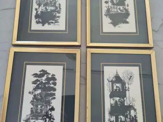 Bjørn Wiinblad, silhueter, Litografi, grafisk tryk