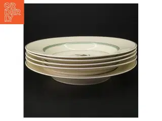 Grøn Melodi Tallerkener med blomstermotiv fra Royal Copenhagen (str. Ø. 24,5 cm)