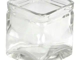 Firkantede lysglas - Sæt med 12 stk. i klart glas