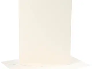Kort og kuverter, kort str. 12,7x17,8 cm, kuvert str. 13,3x18,5 cm, 220 g, råhvid, 4sæt/ 1 pk.