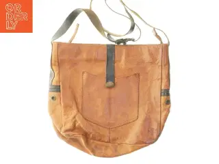 Brun lædertaske fra RE (str. 35x38 cm)