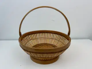 Vintage kurv m. hank i bambus