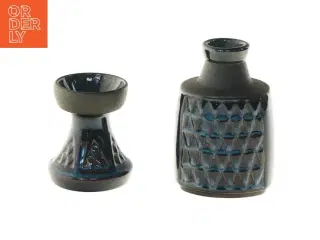 Keramik lysestager/vase (str. 9x7,5&13x9 cm)