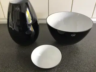 Holmegaard vase Cocoor og 2 skåle