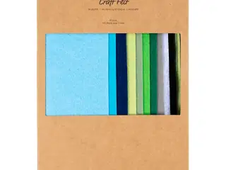 Hobbyfilt, A4, ark 210x297 mm, tykkelse 2 mm, blå/grøn harmoni, 10stk./ 1 pk.