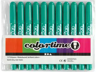 Colortime Tusch, streg 5 mm, klar grøn, 12stk./ 1 pk.