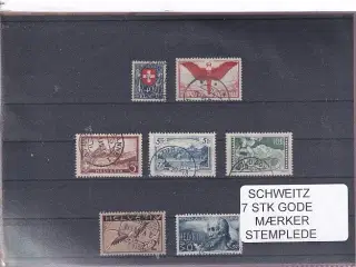 Schweiz - 7 Stk. Gode Mærker - Stemplede