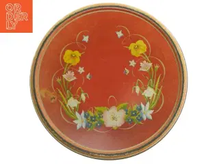 Sjælden Vintage metal kagedåse (str. Ø 22. cm)