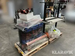 Lot - hæve/sænke borde, kloakrør, hjelme