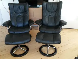 stressless wing med skammel  på signature stel 