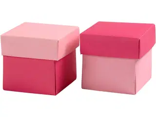 Fold-selv-æske, str. 5,5x5,5 cm, 250 g, rosa/pink, 10stk./ 1 pk.