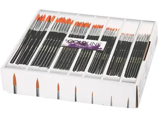 Nylon Pensler, 1+2+4+8+12+18+22, L: 17-21 cm, B: 1-7 mm, rund, 7x12stk./ 1 pk.