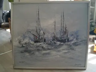 Oliemaleri i sølvramme