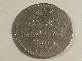 1 mark 1676 Denmark Renset / Cleaned