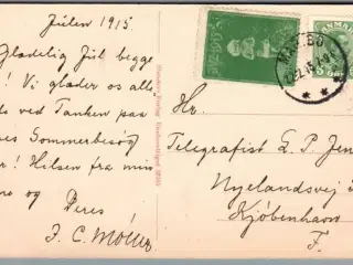 Julemærke 1915 på Postkort