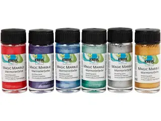 Magic Marble Marmoreringsmaling, metallicfarver, 6x20ml/ 1 pk.