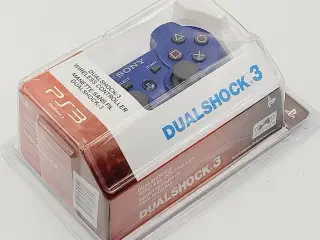 ⭐️· SJÆLDEN: Blå PS3 DualShock 3 Controller Ubrugt