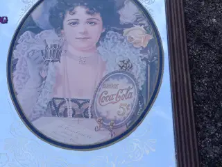 COCA-COLA spejl i gammel træramme 