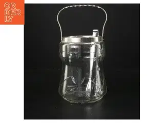 Antik isspand med tang  (str. Ø 10,5 cm længde 16 cm)