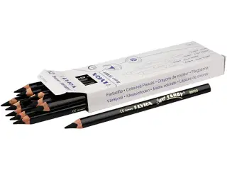 Super Ferby 1 farveblyanter, L: 18 cm, mine 6,25 mm, sort, 12stk./ 1 pk.