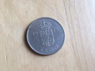 gammel Dansk 1 krone fra 1973