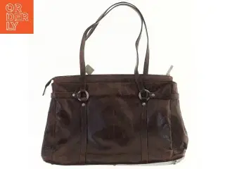 Brun skindtaske fra Belsac (str. 40x27,5 cm)