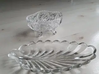Glasfad og glasskål