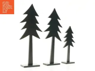 Sorte træ juletræsfigurer (str. 36 x 15 x 5 cm og 26 x 11 x 5 cm)