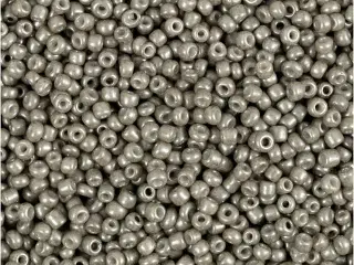 Rocaiperler, diam. 1,7 mm, str. 15/0, hulstr. 0,5-0,8 mm, lys grå, 25g/ 1 pk.