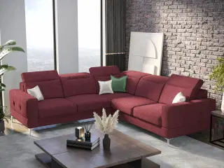 MALI MAX HJØRNESOFA 250x250 Nuancer af bordeaux VENSTRE