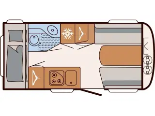 2022 - Dethleffs C'joy 410 LK   Som ny! Rummelig letvægtsvogn med køjer, mover og 3 m fortelt - til elbilen