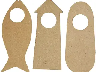 Dekorative dørskilte i papmaché - 6 stk. 10x25 cm