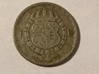 1 Krona 1945 Sweden - Silver