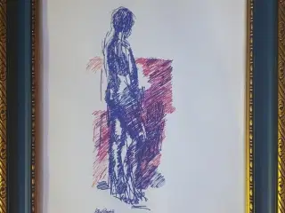 Tegning/plakat ukendt kunstner fra 1967