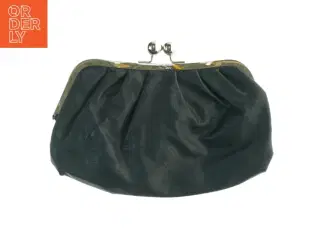 Sort læderpung (str. 26 x 18 cm)