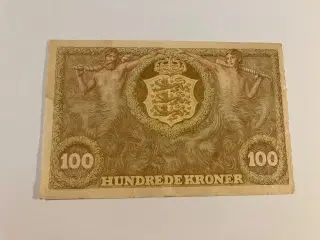 100 Kroner 1943 B Danmark - Mindre hul nedert samt rift