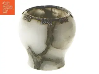 Onyks marmor vase (str. Ø 5,5 cm længde 6,5 cm)