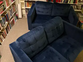 2  stk Velour sofa 